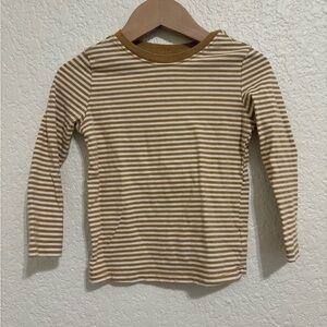 old navy cotton white/tan striped long sleeve 3T
